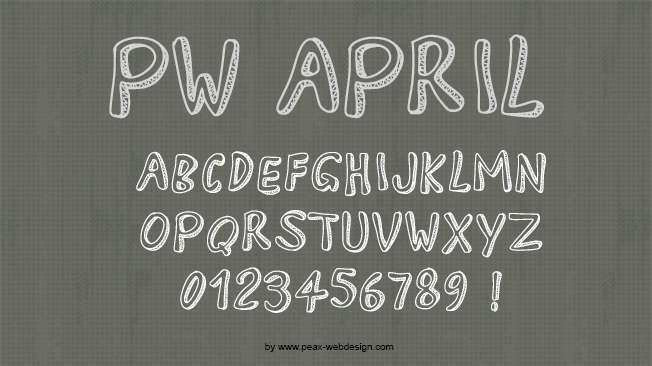 PW April, font 3D