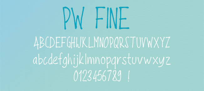 PW Fine, police manuscrite par Peax Webdesign