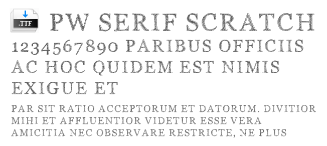 PW Serif Scratch, police gratuite