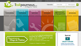 Homepage pour un site sur l'habitat - Charente