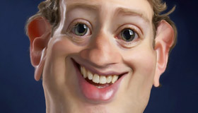 Caricature Mark Zuckerberg