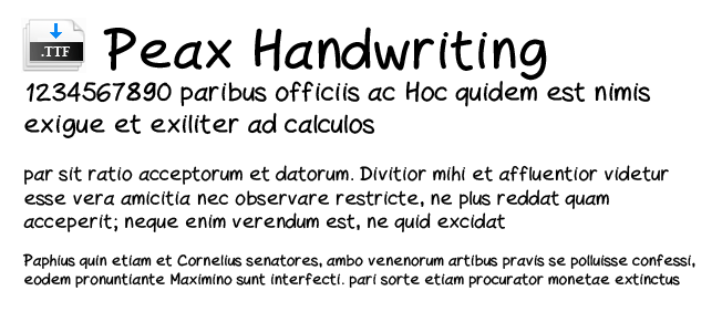 Peax Handwriting, police gratuite