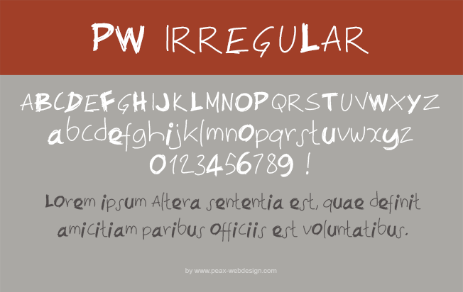 Typo manuscrite PW Irregular