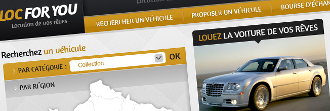 Charte graphique web pour un site de location de vhicules